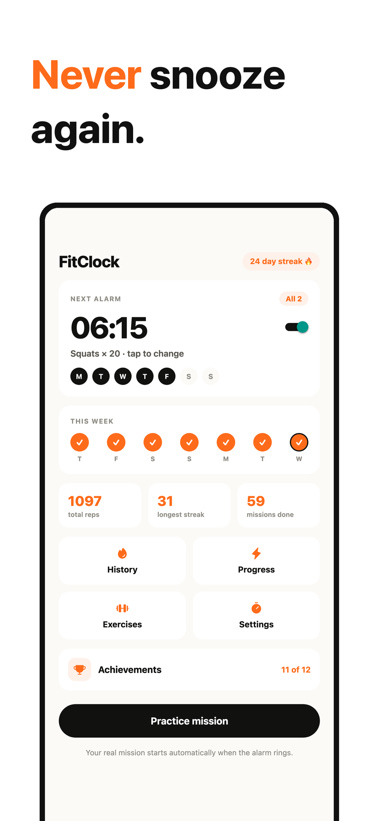 FitClock: Fitness Alarm screenshot 5