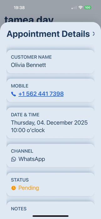 Tamea: Appointment Booking Screenshot 9 of 10