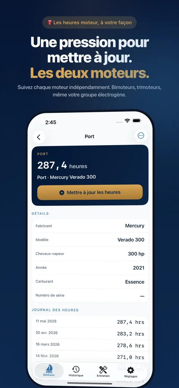 Screenshot #2 pour Skipper: Boat Maintenance Log