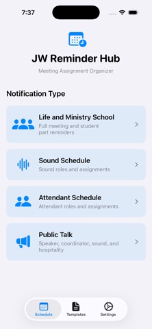 JW Reminder Hub Screenshot 1 of 4