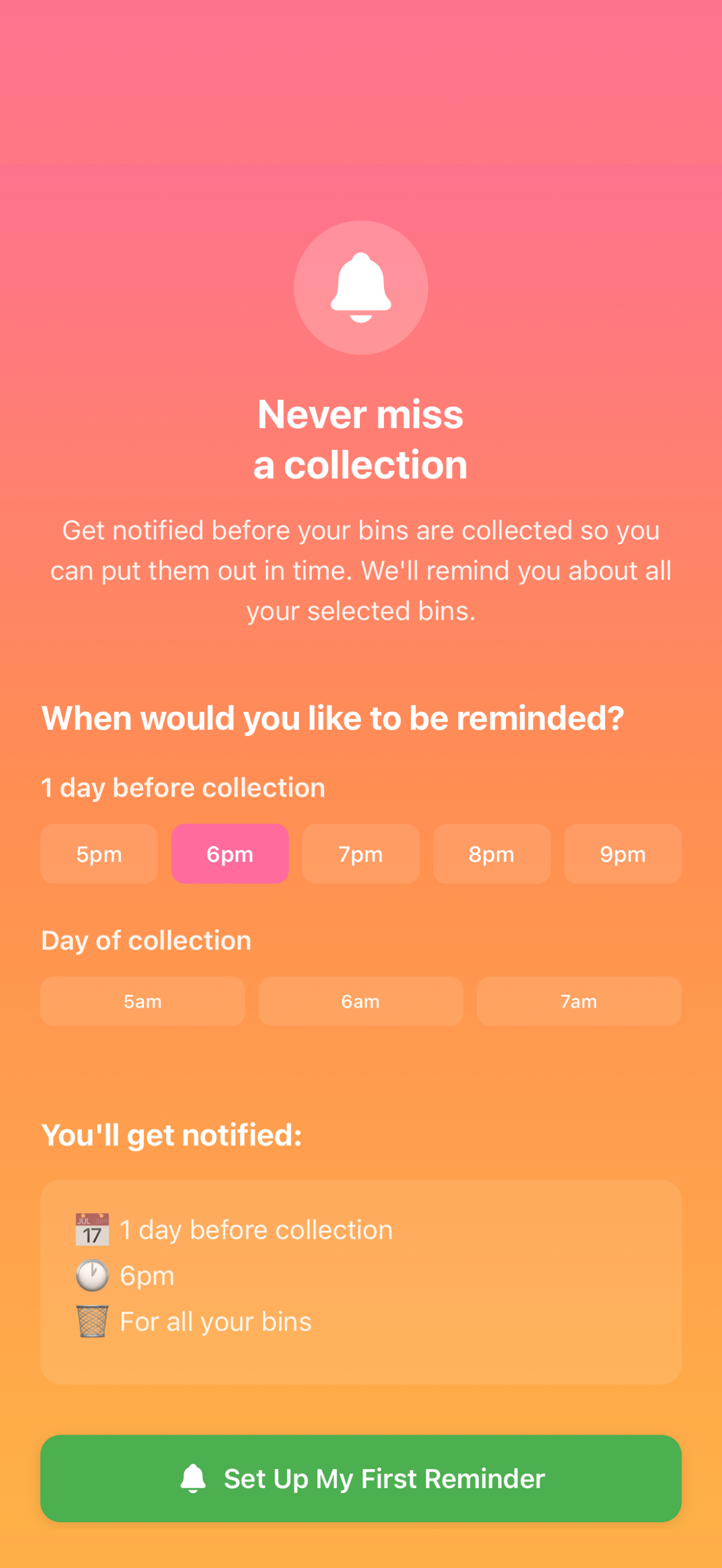 Bindays: Wheelie Bin Reminders