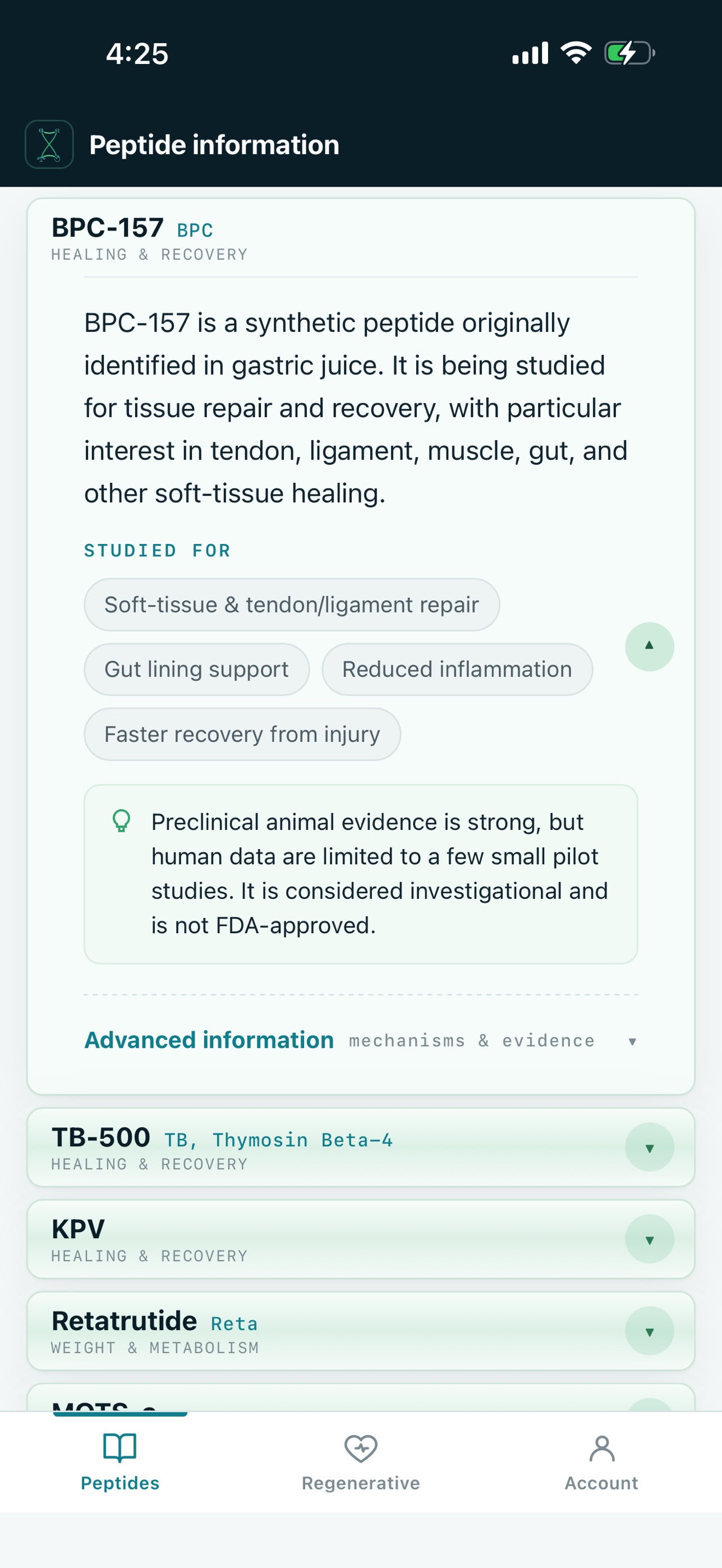 Screenshot 4 of The Peptide Supplement