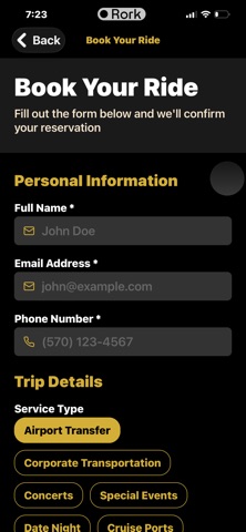 Luxury Chauffeur App screenshot
