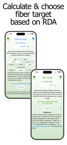 Fiber Counter and Tracker iPhone screenshot
