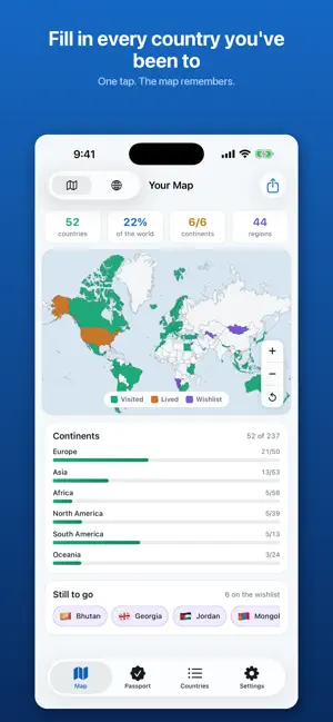 World Map: Countries Visited screenshot 1