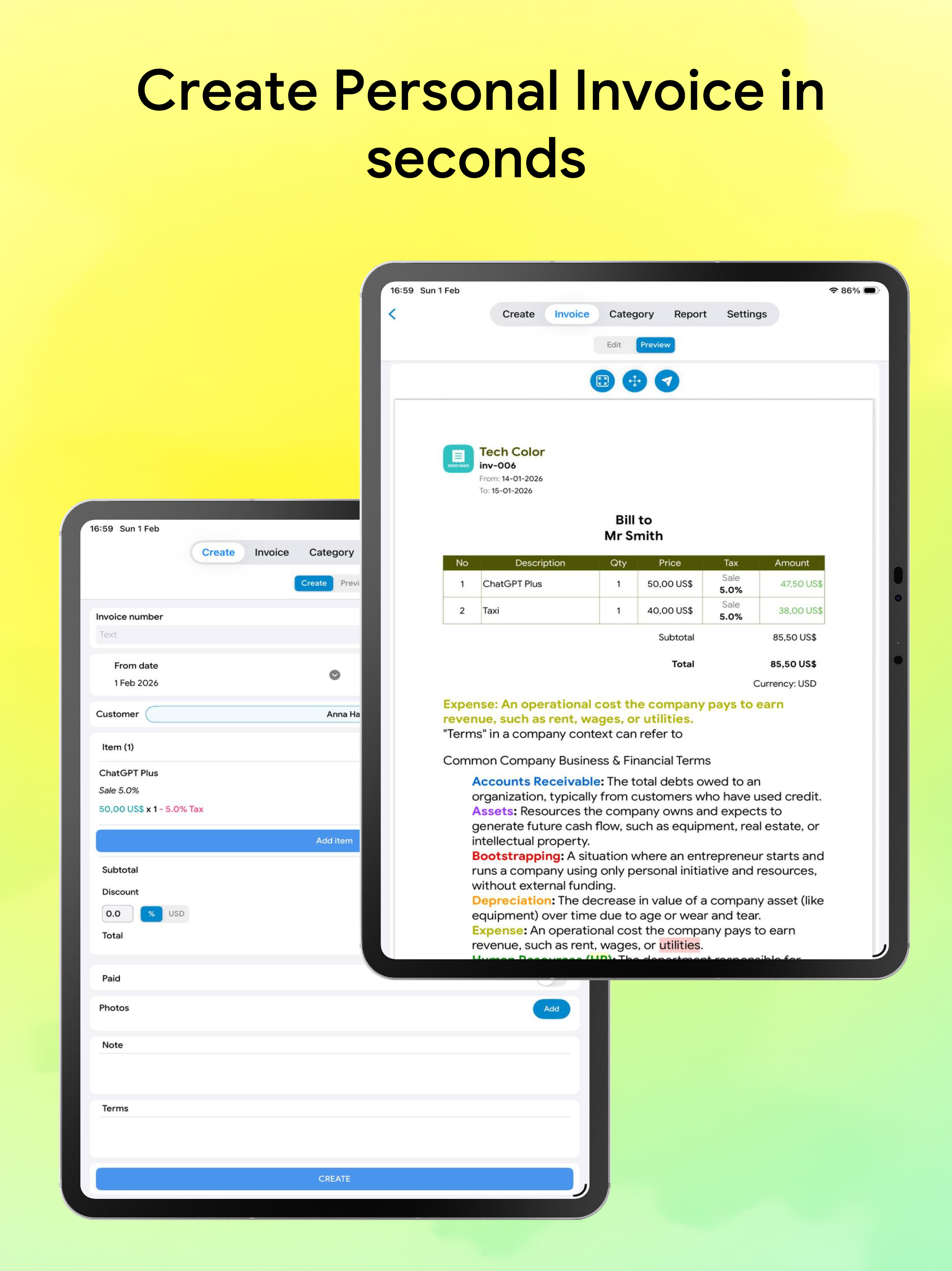 Invoice Maker: Tracker Receipt