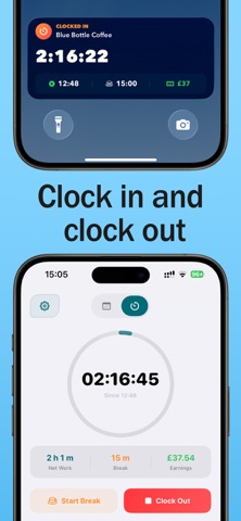 Hours Tracker: Shift Clock In iPhone screenshot