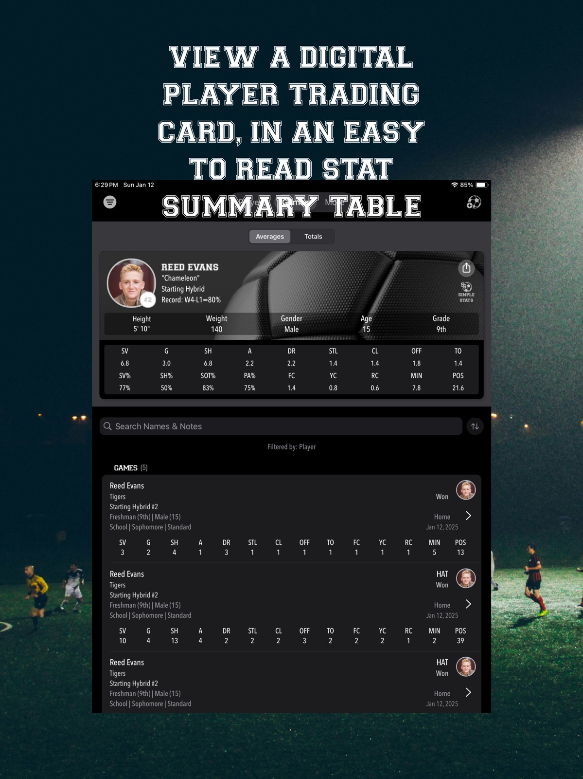 Soccer Simple Stats Tracker ipad screenshot 3