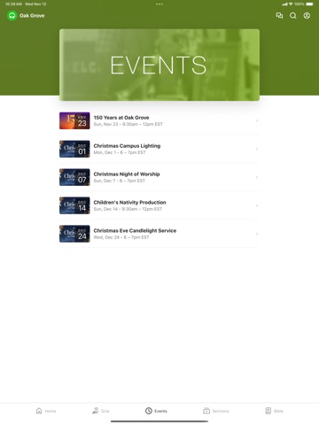Oak Grove Baptist - CBVA iPad screenshot