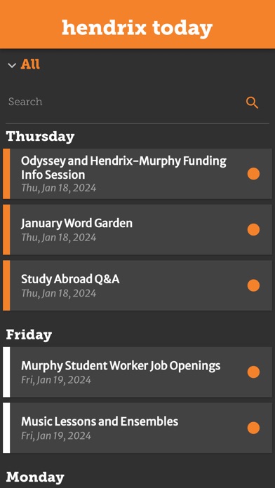 Hendrix Today iPhone screenshot 1 - Education app