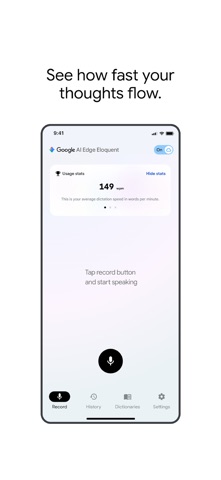 Google AI Edge Eloquent iPhone screenshot