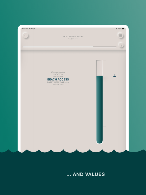 ValYou: For Life's Decisions iPad screenshot 7 - Productivity app