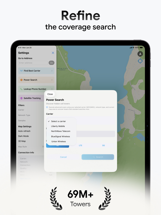 Cellular Network Signal Finder Screenshot
