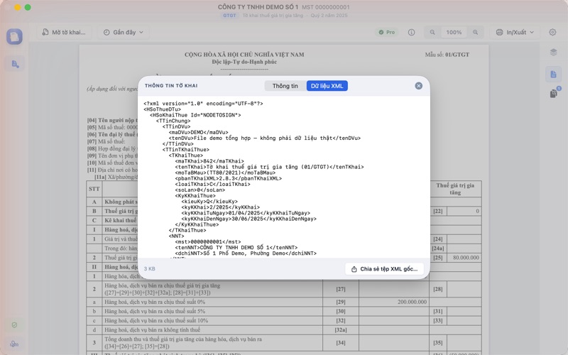 TaxXMLViewer – Tờ khai thuế screenshot