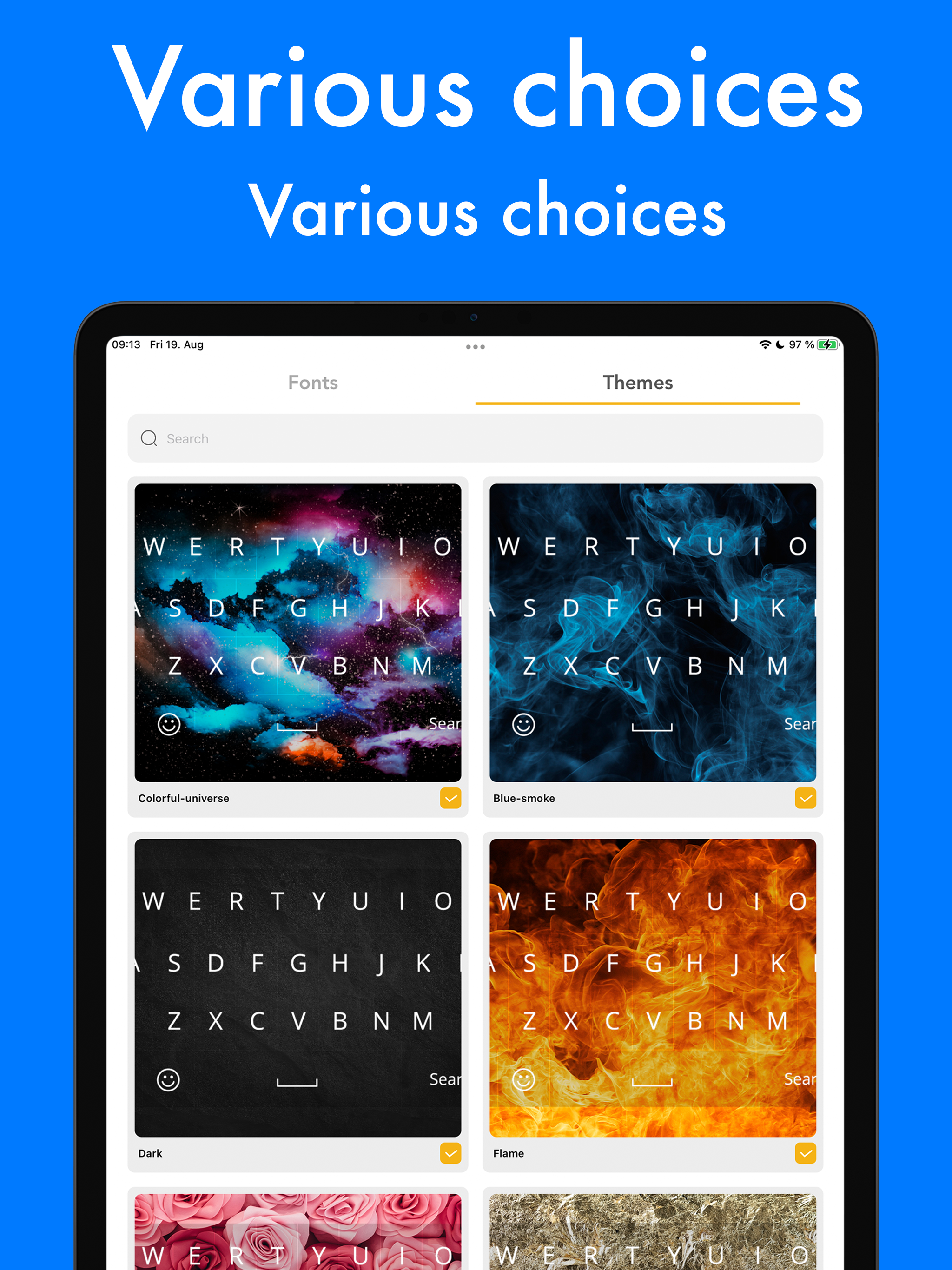 Aa Teclado, letras para iPhone