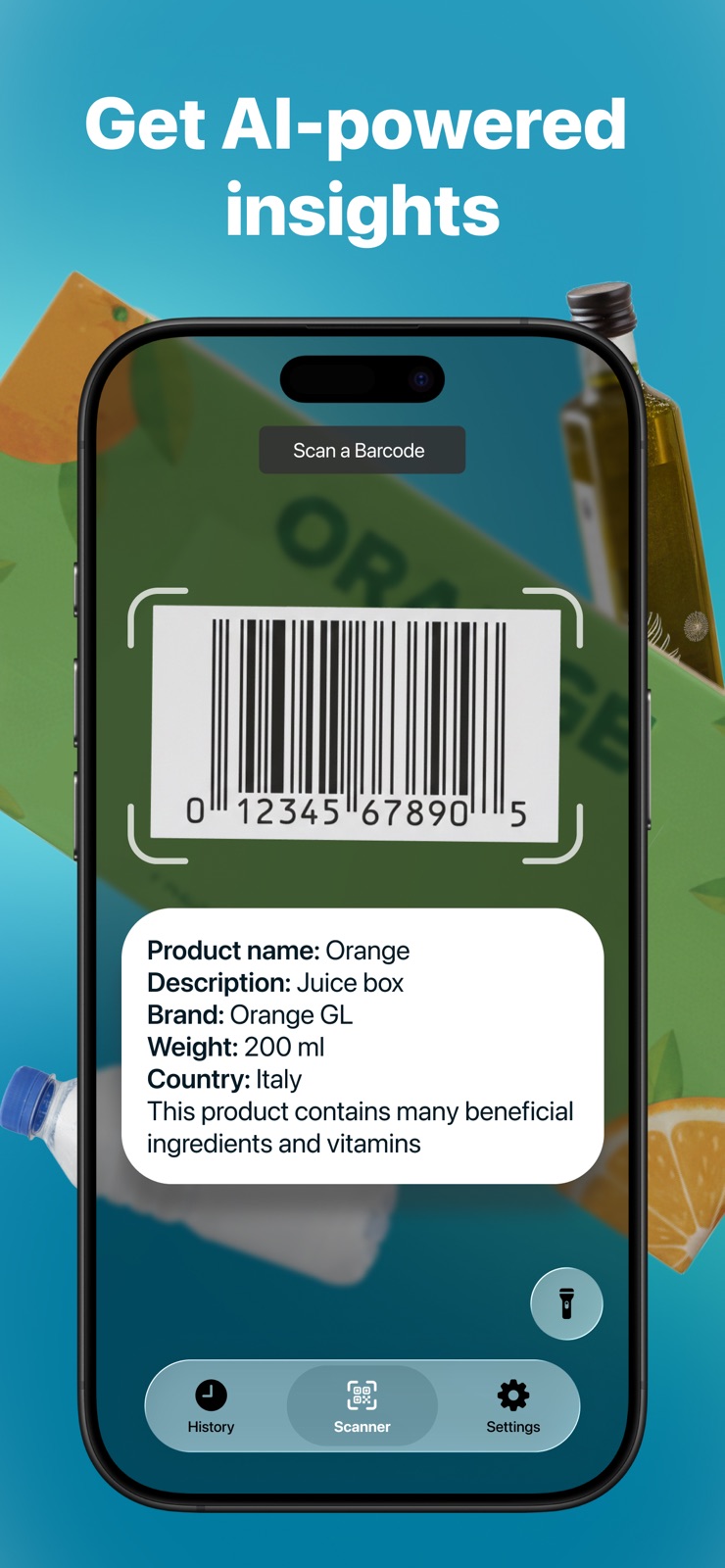 Product & Food Barcode Scanner iphone screenshot 1
