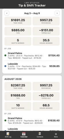 Tip & Shift Tracker Screenshot 6 of 10