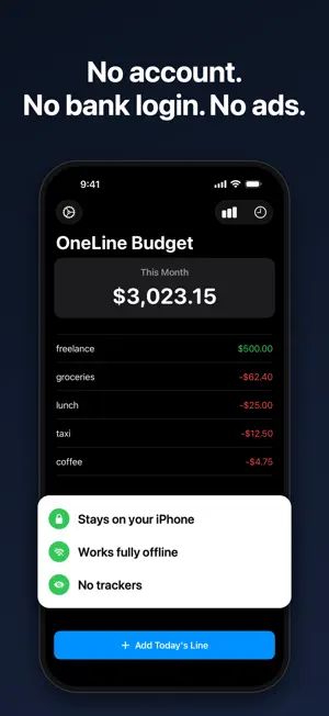 OneLine Budget: Money Tracker screenshot 3