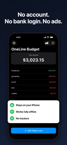 OneLine Budget: Money Tracker Screenshot 3 of 6