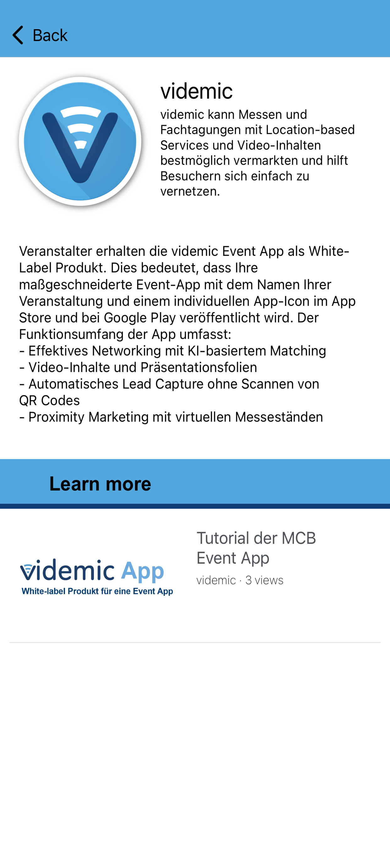 videmic - Event App screenshot 4