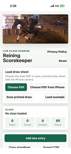 Reining Score Keeper screenshot 2