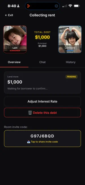 Owe_Me screenshot 1