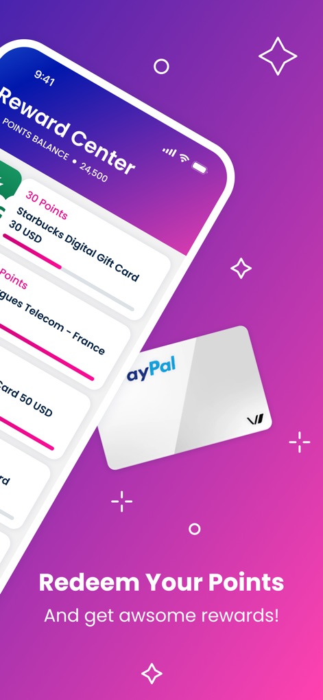 Toluna Influencers - Im 'Reward Center' können Nutzer ihre gesammelten Punkte in verschiedene Belohnungen umwandeln, wobei Optionen wie PayPal-Auszahlungen und digitale Starbucks-Geschenkkarten die Flexibilität der Einlösung demonstrieren.