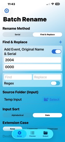 Batch Rename のスクリーンショット