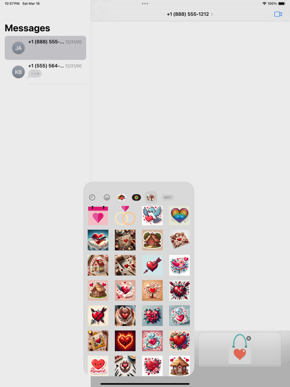 Screenshot #6 pour Romantic Stickers
