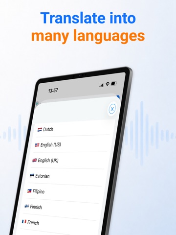 Transcribe Speech to Text – AI iPad screenshot