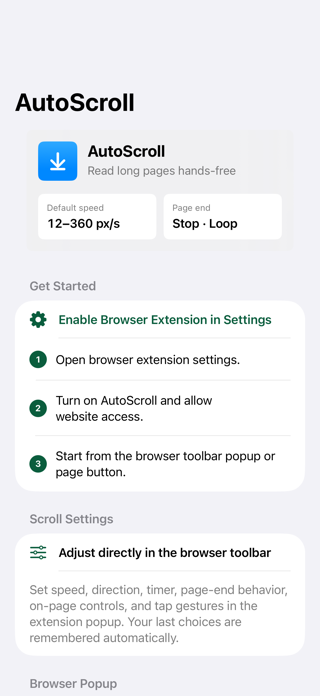 AutoScroll Browser Reader Screenshot 1 of 3