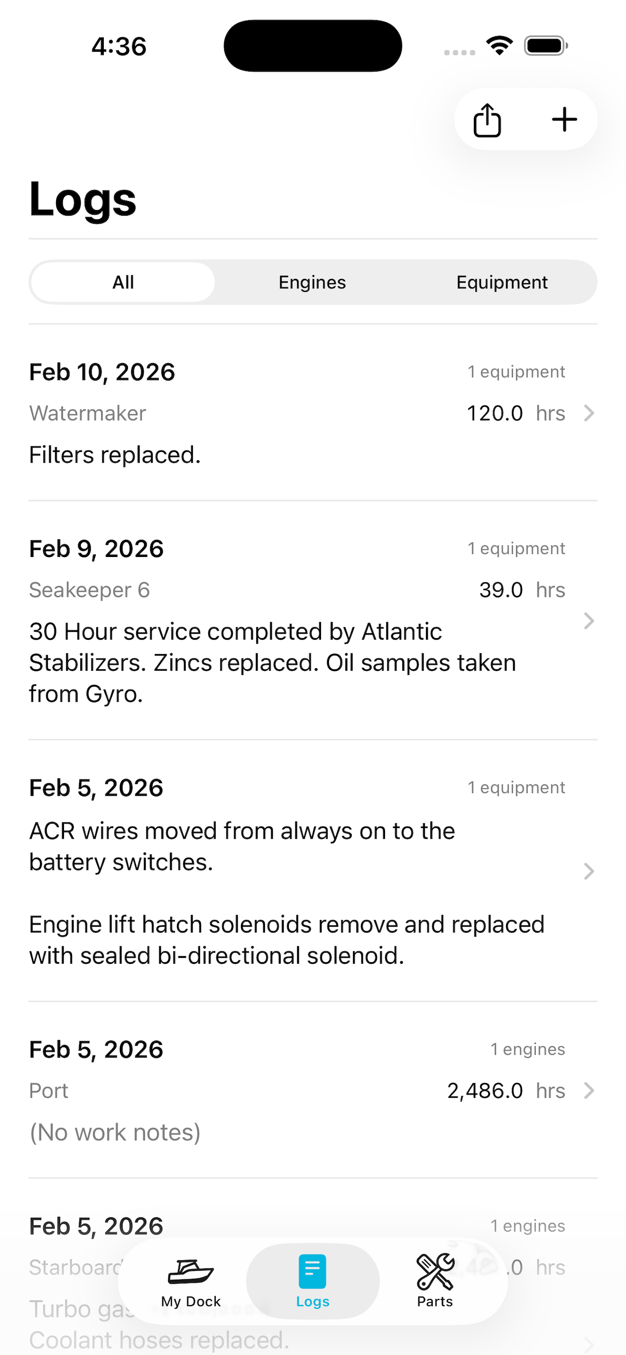 Marine Engine Logbook screenshot 2