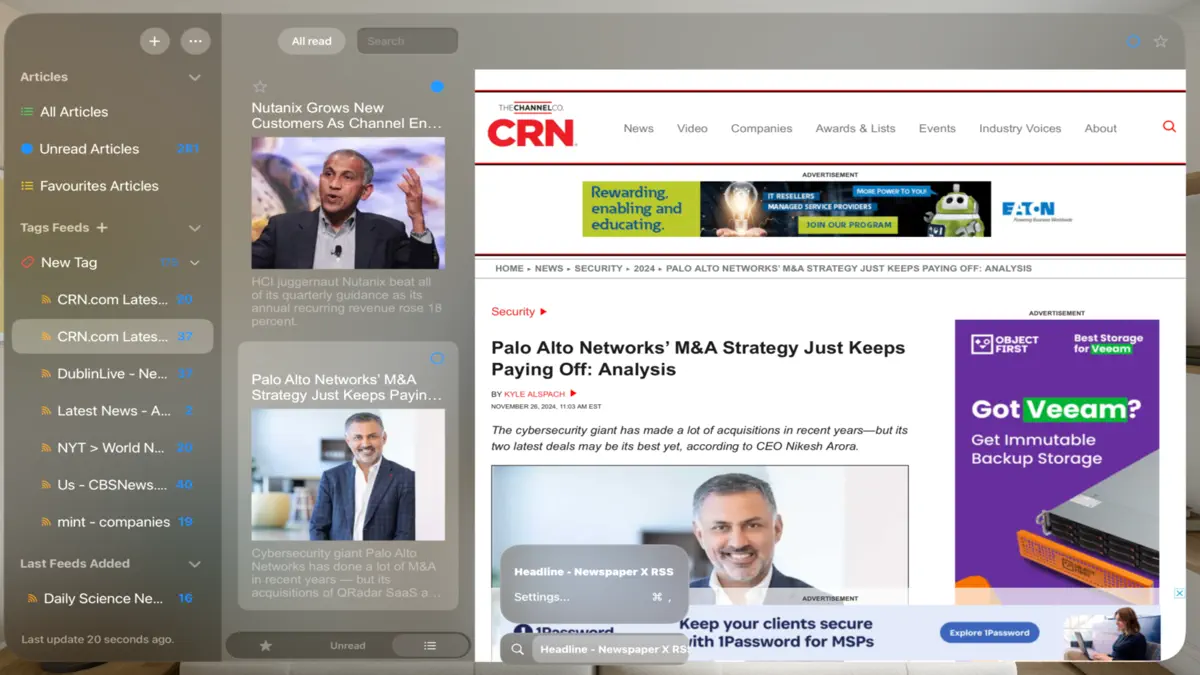 Pocket RSS News Reader screenshot 1