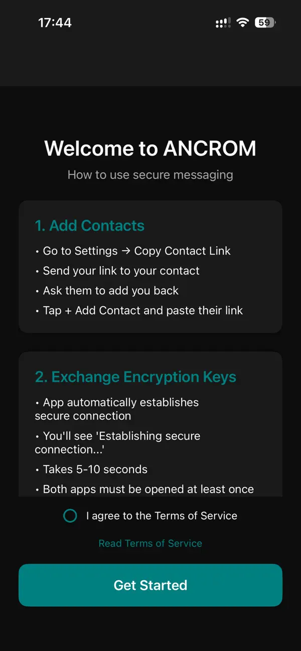 Screenshot #2 pour ANCROM - Secure Messenger