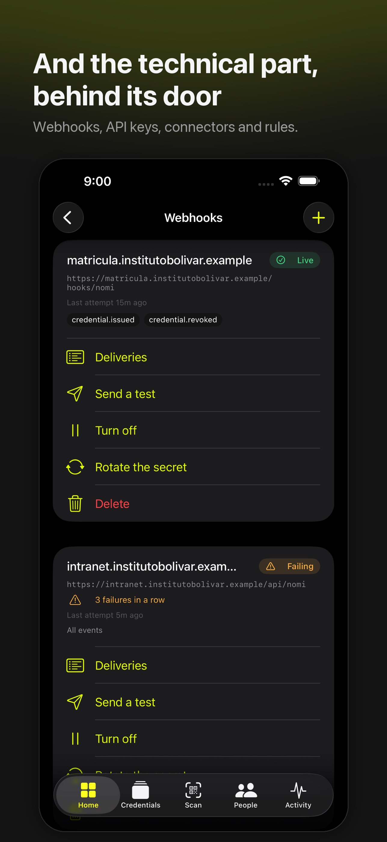 Screenshot 1 of Nomi · Digital Credentials