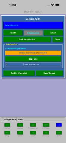 DNS/HTTP Tester: Network Tools Screenshot 7 of 9