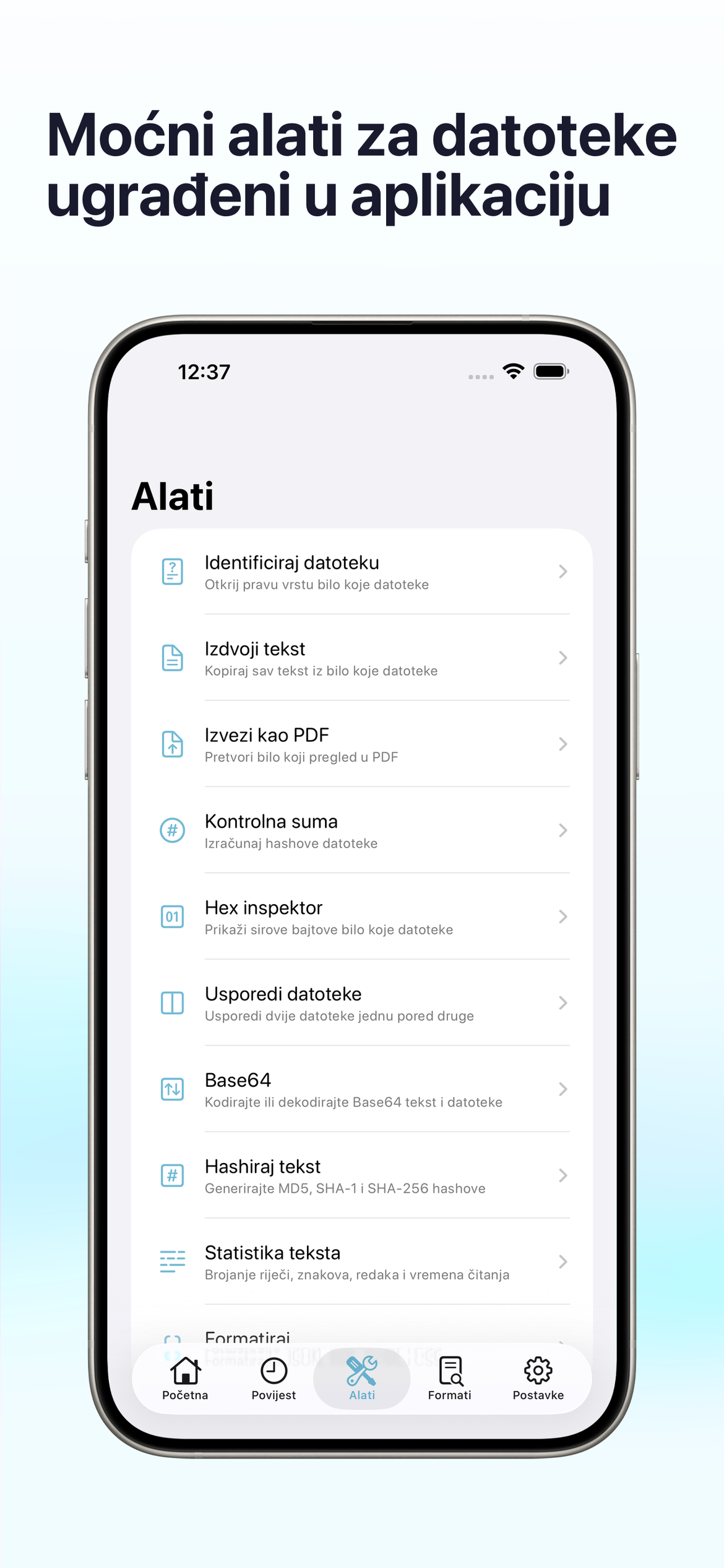Mocni alati za datoteke, ugradeni