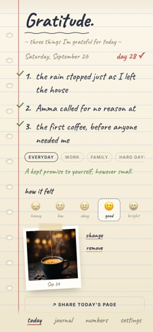 Gratitude - Three Things iPhone screenshot