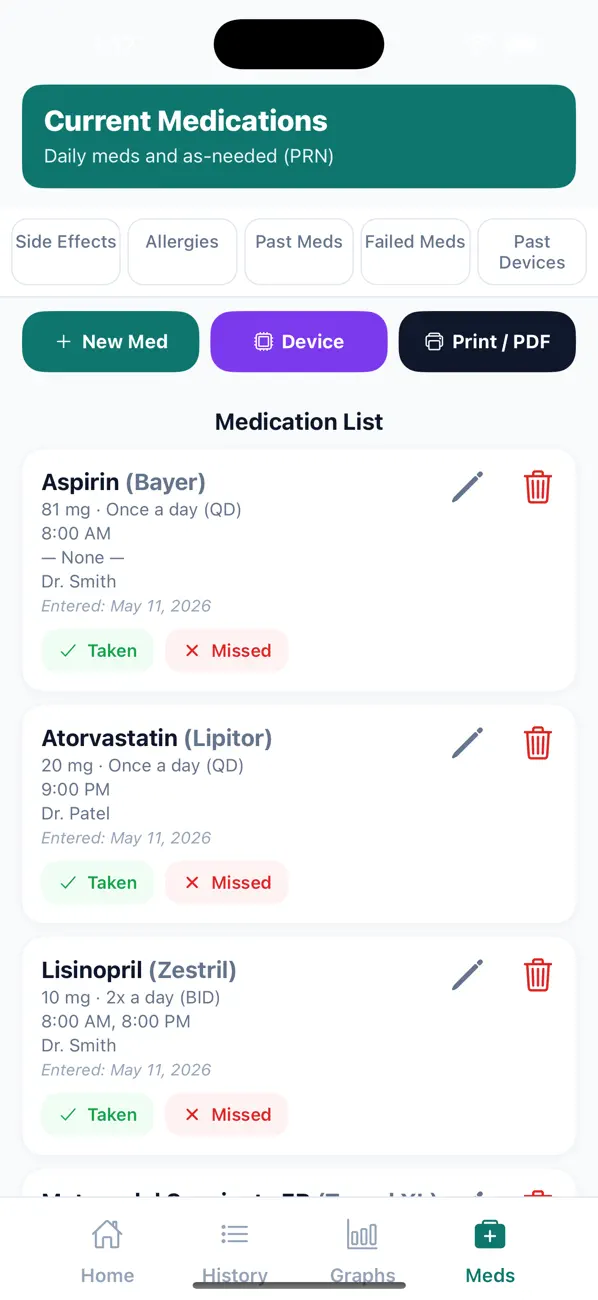 Screenshot #2 pour BPMedTracker