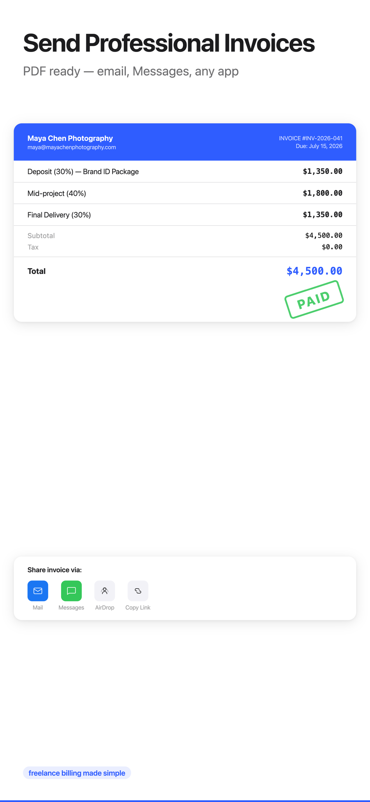 Milevo: Invoice & Time Billing screenshot 3