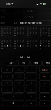 BinaryHexCalc screenshot 2