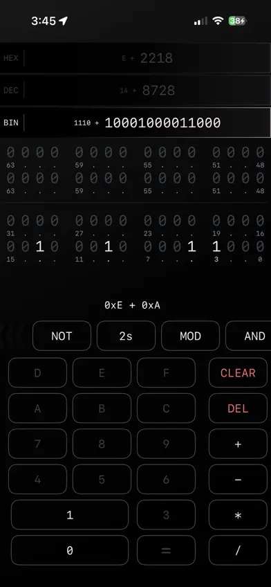 BinaryHexCalc screenshot 2