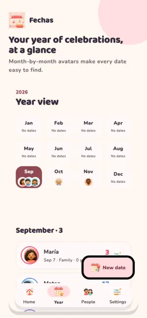 Dates: Birthday Calendar screenshot 2