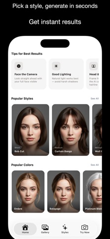 Hairstyle AI: Hair Makeover iPhone screenshot