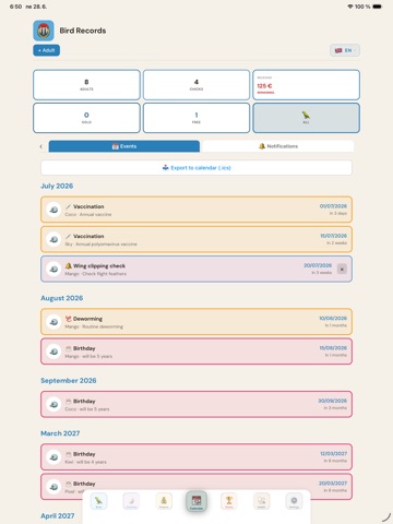 Bird Records - BreedTrack iPad screenshot