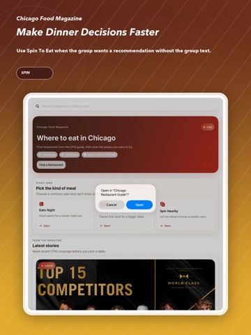Chicago Restaurant Guide iPad screenshot