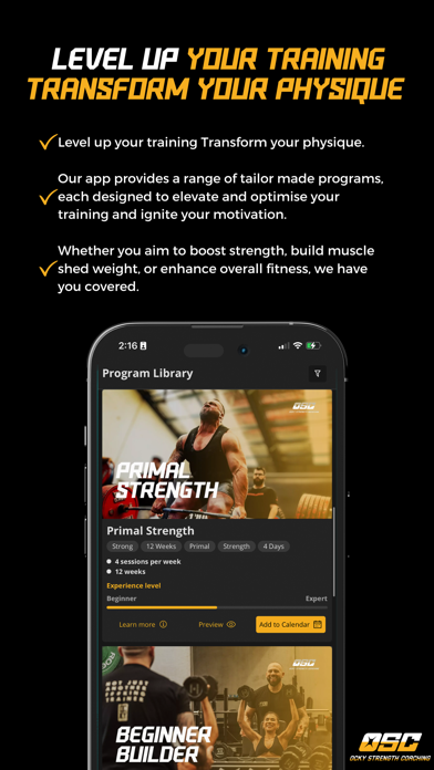 OCKY STRENGTH COACHING APP Screenshot