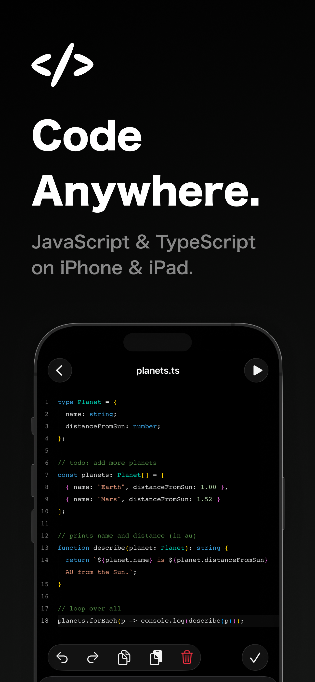Script: JS & TS Editor