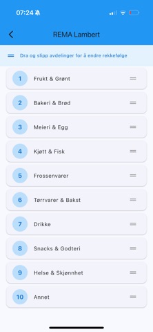 Kurven Shopping list screenshot