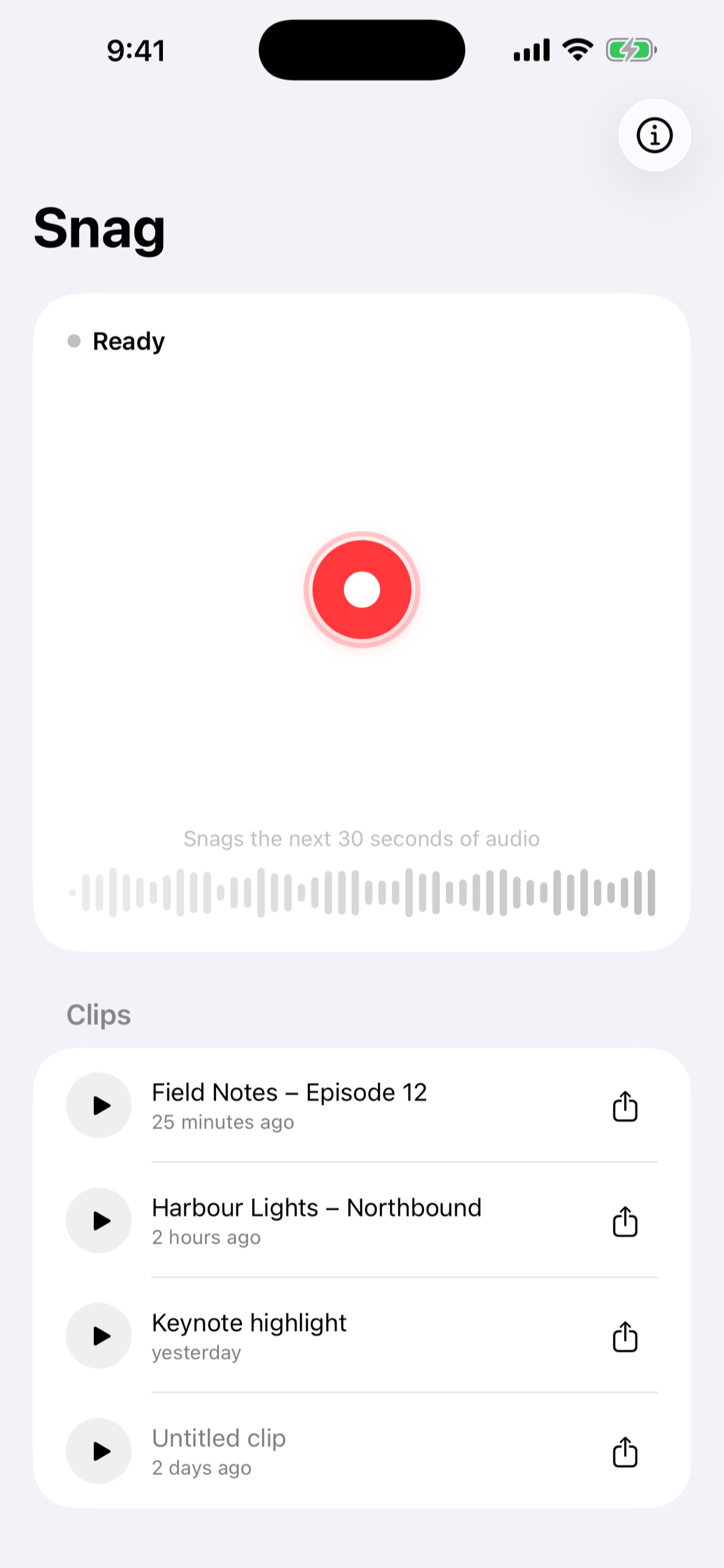 Screenshot 3 of Snag - Quick Audio Capture